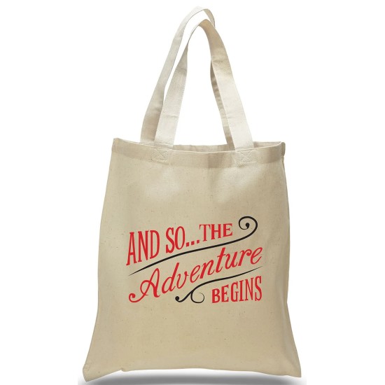 "And So The Adventure Begins" Cotton Tote Bag