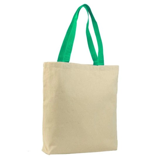 Canvas Jumbo Tote with Colored Handles