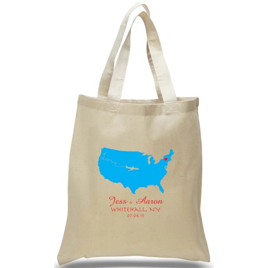 Airplane Route Tote for Weddings and Travel