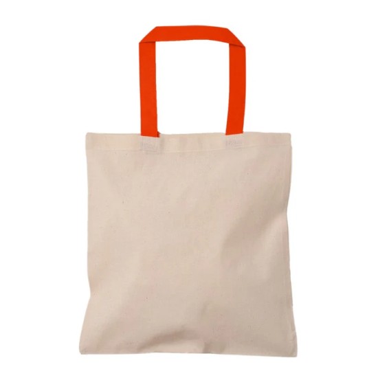 Cotton totes with colored handles