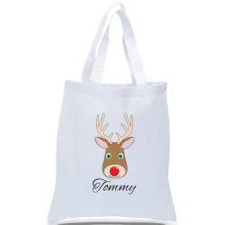 Rudolf Reindeer Customized Christmas Tote