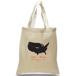 Airplane Route Tote for Weddings and Travel