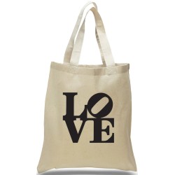 "LOVE" Printed on Canvas Tote